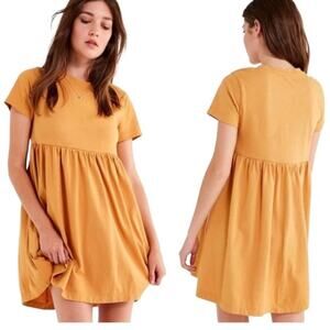 Urban Outfitters Alexa Babydoll Dress in Maize Yellow 100% Cotton Size XS